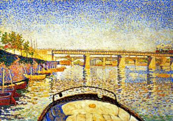 (image for) Handmade Oil painting for home canvas, oil painting framed canvas for living room Paul Signac's painting,Stern of the Boat, Opus